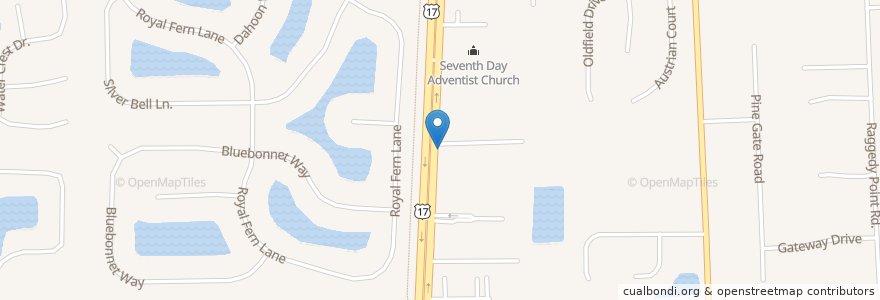 Mapa de ubicacion de Faith Wesleyan Church en Estados Unidos De América, Florida, Clay County.
