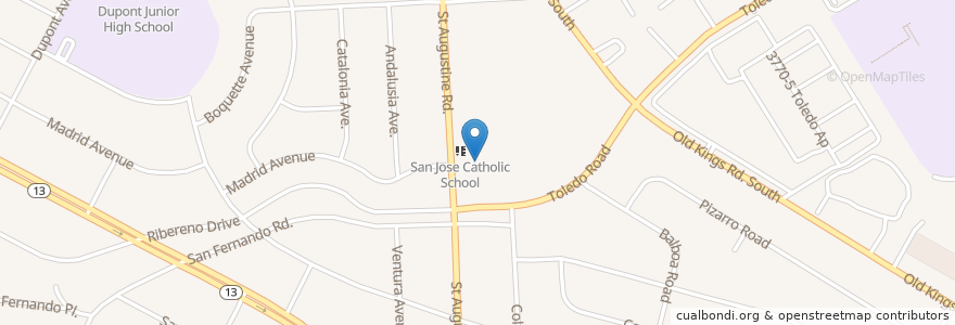 Mapa de ubicacion de San Jose Catholic Church en 미국, 플로리다주, Duval County, 잭슨빌.