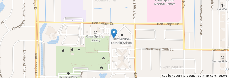 Mapa de ubicacion de Saint Andrew Catholic School en Estados Unidos De América, Florida, Broward County, Coral Springs.