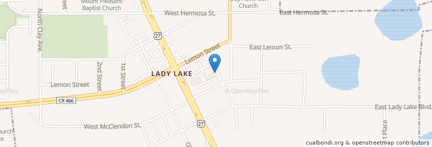 Mapa de ubicacion de The Villages Church of Christ en Amerika Syarikat, Florida, Lake County, Lady Lake.