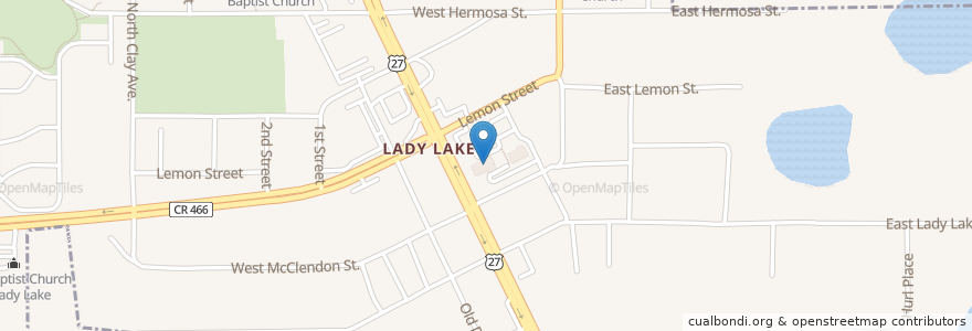 Mapa de ubicacion de Lady Lake United Methodist Church en アメリカ合衆国, フロリダ州, Lake County, Lady Lake.