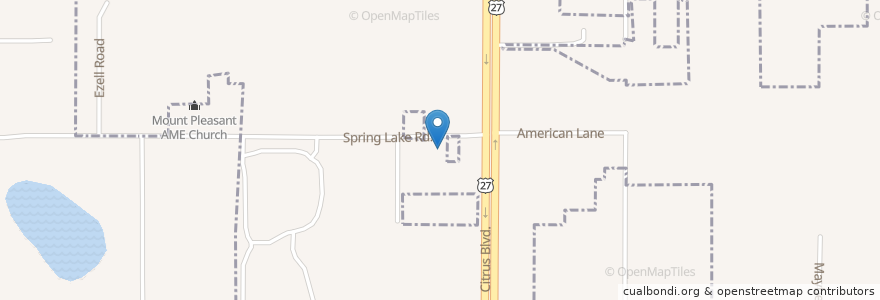 Mapa de ubicacion de New Salem Baptist church en Соединённые Штаты Америки, Флорида, Lake County, Fruitland Park.