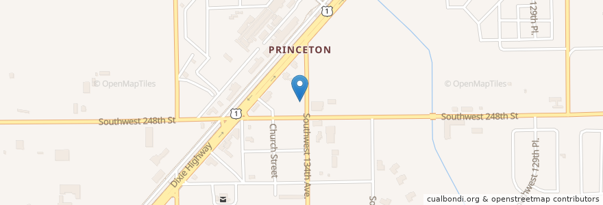 Mapa de ubicacion de Princeton Christian School en Verenigde Staten, Florida, Miami-Dade County.