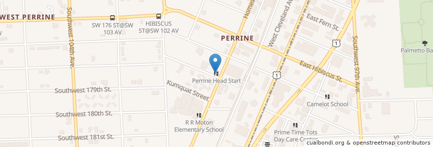 Mapa de ubicacion de Perrine Head Start en 美利坚合众国/美利堅合眾國, 佛罗里达州/佛羅里達州, 迈阿密-戴德县/邁亞美戴德縣/邁阿密-戴德郡.