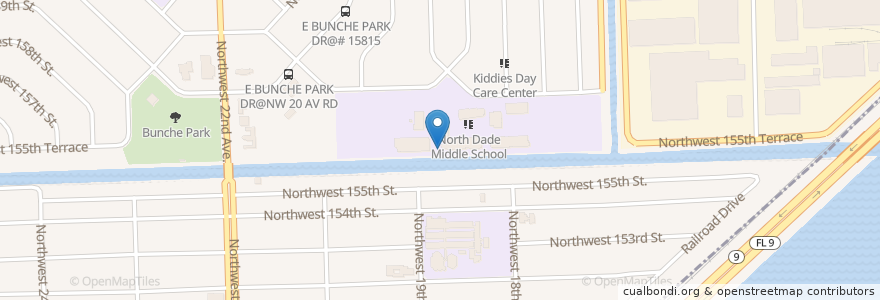 Mapa de ubicacion de North Dade Center for Modern Language en Estados Unidos Da América, Flórida, Condado De Miami-Dade, Miami Gardens.