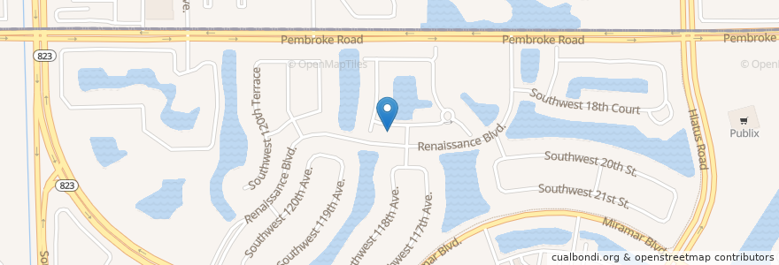 Mapa de ubicacion de Miramar Post Office en Amerika Syarikat, Florida, Broward County, Miramar.