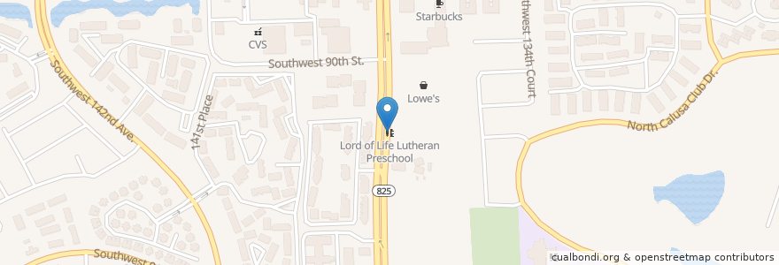 Mapa de ubicacion de Lord of Life Lutheran Preschool en 美利坚合众国/美利堅合眾國, 佛罗里达州/佛羅里達州, 迈阿密-戴德县/邁亞美戴德縣/邁阿密-戴德郡.