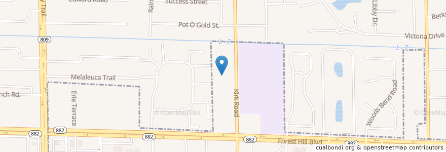 Mapa de ubicacion de Jefferson Davis Adult School en Stati Uniti D'America, Florida, Palm Beach County.