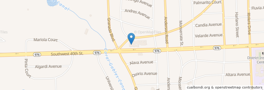 Mapa de ubicacion de Granada Presbyterian Day School en United States, Florida, Miami-Dade County, Coral Gables.