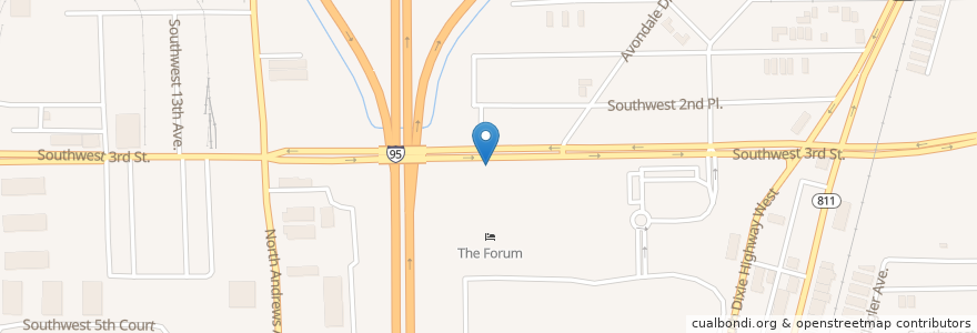 Mapa de ubicacion de Dave Thomas Education Center en アメリカ合衆国, フロリダ州, Broward County, Pompano Beach.