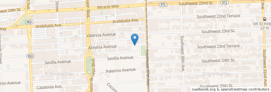 Mapa de ubicacion de Coral Gables School for Children en 美利坚合众国/美利堅合眾國, 佛罗里达州/佛羅里達州, 迈阿密-戴德县/邁亞美戴德縣/邁阿密-戴德郡, 迈阿密/邁阿密.