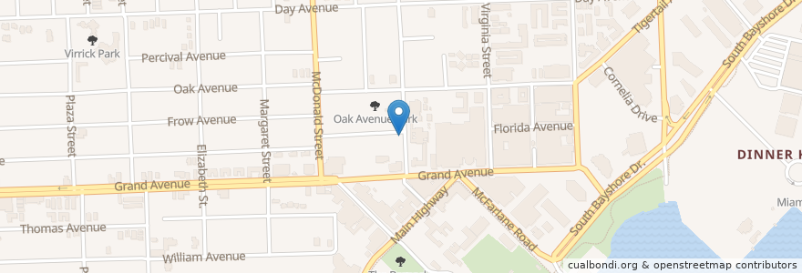 Mapa de ubicacion de Coconout Grove Elementary Head Start en アメリカ合衆国, フロリダ州, マイアミ・デイド郡, マイアミ.