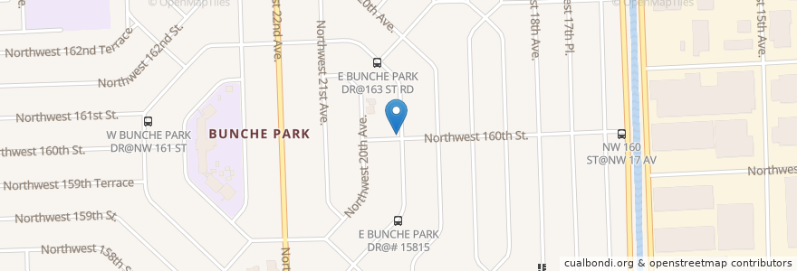 Mapa de ubicacion de Bunche Park Elementary Head Start en United States, Florida, Miami-Dade County, Miami Gardens.