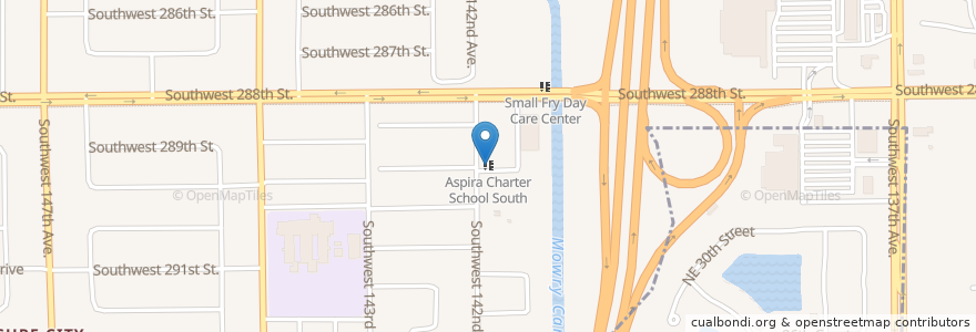 Mapa de ubicacion de Aspira Charter School South en United States, Florida, Miami-Dade County.