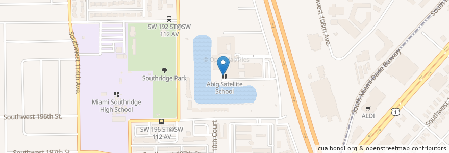 Mapa de ubicacion de Abig Satellite School en Amerika Birleşik Devletleri, Florida, Miami-Dade County.