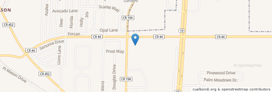 Mapa de ubicacion de Eustis Church of the Nazarene en 美利坚合众国/美利堅合眾國, 佛罗里达州/佛羅里達州, Lake County.
