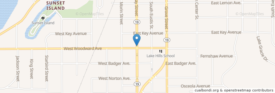 Mapa de ubicacion de Gethsemane Baptist Church en Amerika Birleşik Devletleri, Florida, Lake County.