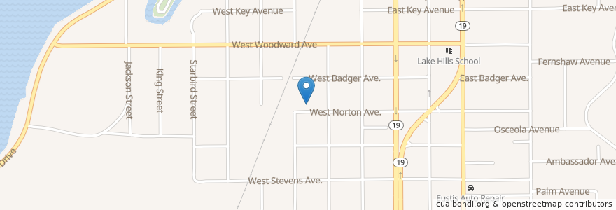 Mapa de ubicacion de Poe's Memorial Baptist Church en Amerika Syarikat, Florida, Lake County.