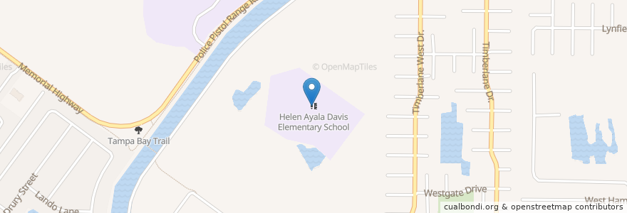 Mapa de ubicacion de Helen Ayala Davis Elementary School en 미국, 플로리다주, Hillsborough County.