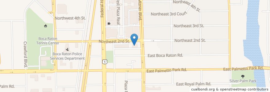 Mapa de ubicacion de Downtown Boca Raton Post Office en Amerika Birleşik Devletleri, Florida, Palm Beach County, Boca Raton.