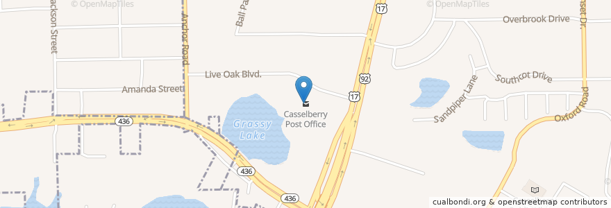Mapa de ubicacion de Casselberry Post Office en United States, Florida, Seminole County, Casselberry.