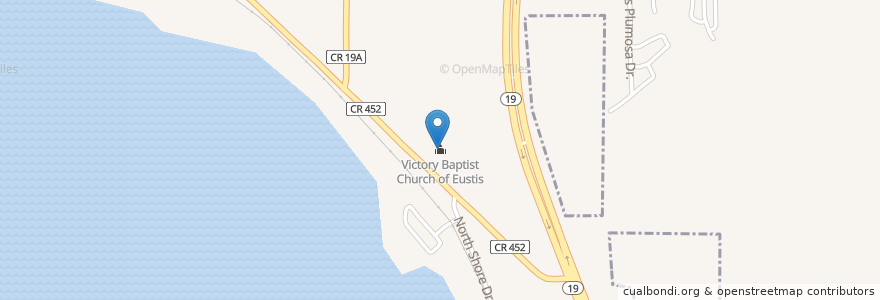 Mapa de ubicacion de Victory Baptist Church of Eustis en Соединённые Штаты Америки, Флорида, Lake County.