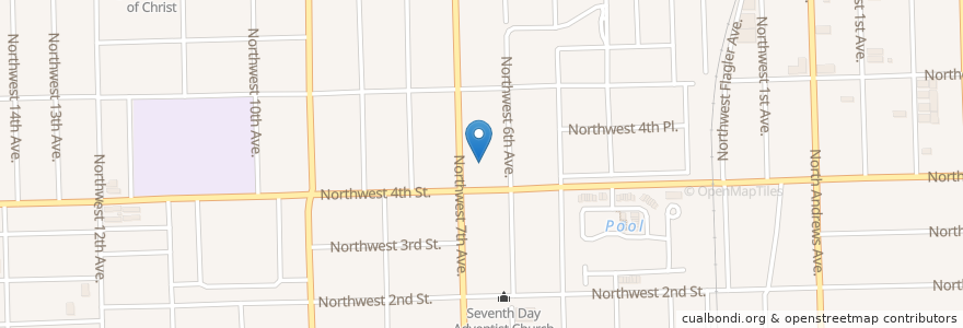 Mapa de ubicacion de Alridge Post Office en Vereinigte Staaten Von Amerika, Florida, Broward County, Fort Lauderdale.