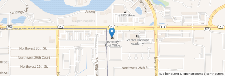 Mapa de ubicacion de Inverrary Post Office en États-Unis D'Amérique, Floride, Broward County, Lauderhill.