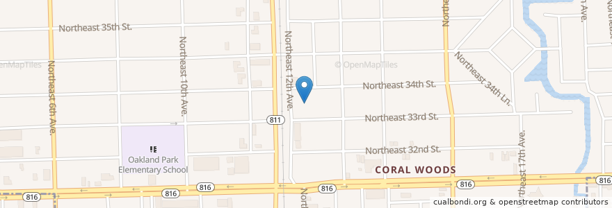 Mapa de ubicacion de Oakland Park Post Office en Amerika Syarikat, Florida, Broward County, Oakland Park.