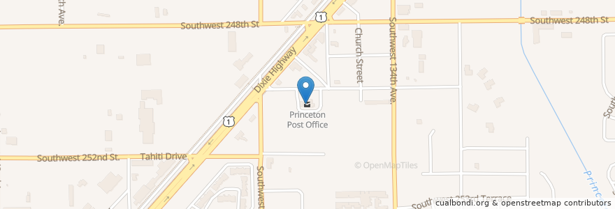 Mapa de ubicacion de Princeton Post Office en Estados Unidos De América, Florida, Condado De Miami-Dade.
