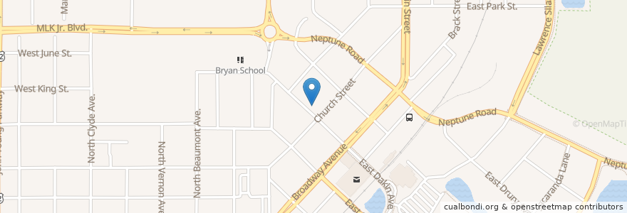 Mapa de ubicacion de Antioch Missionary Baptist Church en Estados Unidos De América, Florida, Osceola County, Kissimmee.