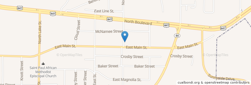 Mapa de ubicacion de Mount Ararat Metro Baptist Church en Соединённые Штаты Америки, Флорида, Lake County, Leesburg.
