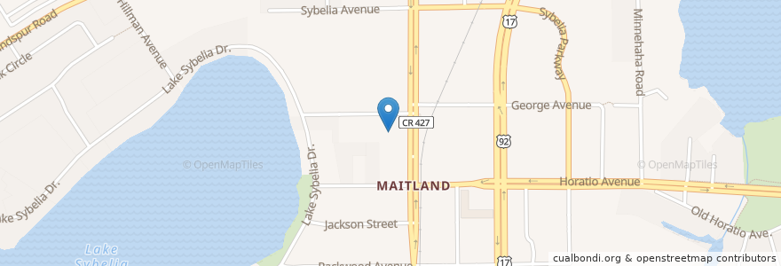 Mapa de ubicacion de Maitland Main Office en アメリカ合衆国, フロリダ州, オレンジ郡 (フロリダ州), Maitland.
