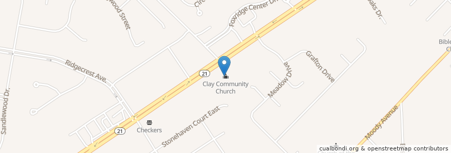 Mapa de ubicacion de Clay Community Church en United States, Florida, Clay County.