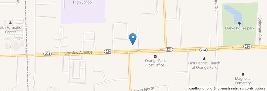 Mapa de ubicacion de Orange Park Church of Christ en Estados Unidos De América, Florida, Clay County, Orange Park.
