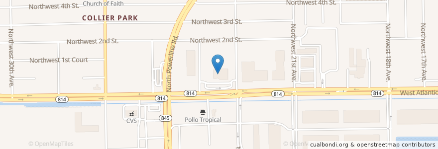 Mapa de ubicacion de Pompano Beach Post Office en Estados Unidos De América, Florida, Broward County, Pompano Beach.