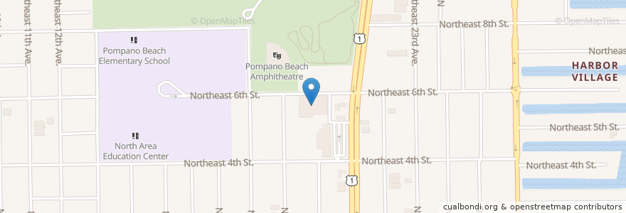 Mapa de ubicacion de Tropical Reef Post Office en ایالات متحده آمریکا, فلوریدا, Broward County, Pompano Beach.