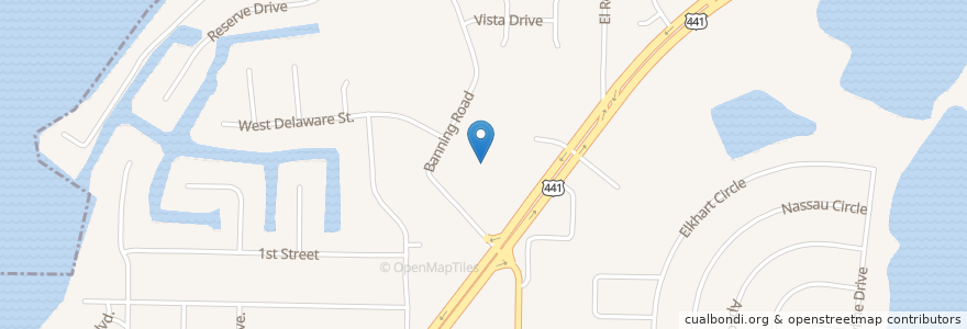 Mapa de ubicacion de Tavares Post Office en Amerika Syarikat, Florida, Lake County, Tavares.