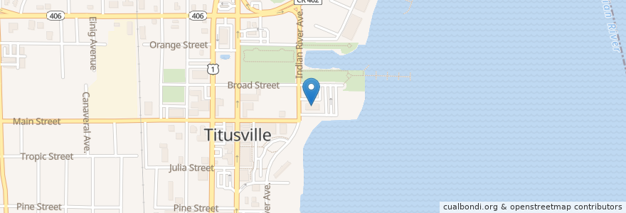 Mapa de ubicacion de Wells Fargo en United States, Florida, Brevard County, Titusville.