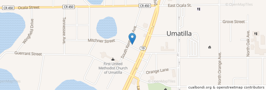 Mapa de ubicacion de New Hope Missionary Baptist Church of Lake County en 美利坚合众国/美利堅合眾國, 佛罗里达州/佛羅里達州, Lake County, Umatilla.