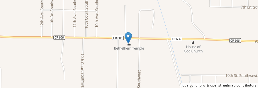 Mapa de ubicacion de Bethelhem Temple en Amerika Birleşik Devletleri, Florida, Indian River County.