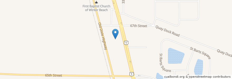 Mapa de ubicacion de First Baptist Church of Tavares en Estados Unidos De América, Florida, Indian River County.