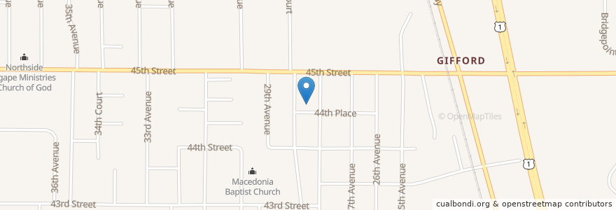 Mapa de ubicacion de Mount Sinai Baptist Church en 美利坚合众国/美利堅合眾國, 佛罗里达州/佛羅里達州, Indian River County.