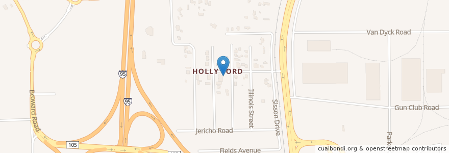 Mapa de ubicacion de Hollyford Baptist Church en الولايات المتّحدة الأمريكيّة, فلوريدا, مقاطعة دوفال (فلوريدا), جاكسونفيل.