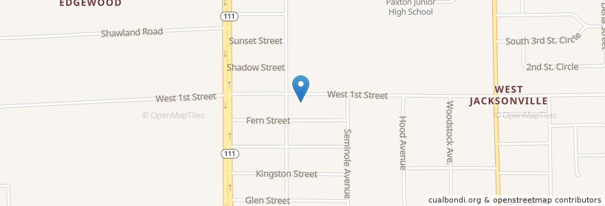 Mapa de ubicacion de Holsey Temple Christian Methodist Episcopal Church en États-Unis D'Amérique, Floride, Comté De Duval, Jacksonville.