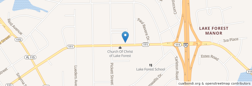 Mapa de ubicacion de Household of Faith Church en 미국, 플로리다주, Duval County, 잭슨빌.