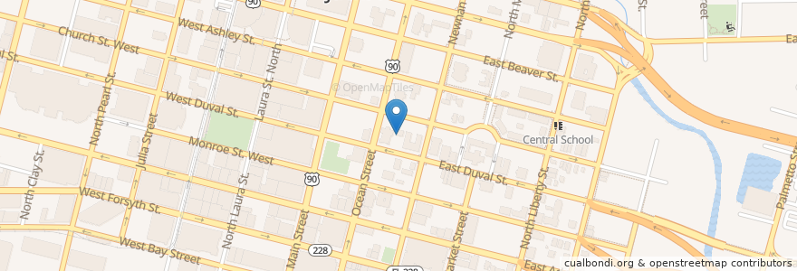 Mapa de ubicacion de Immaculate Conception Catholic Church en United States, Florida, Duval County, Jacksonville.