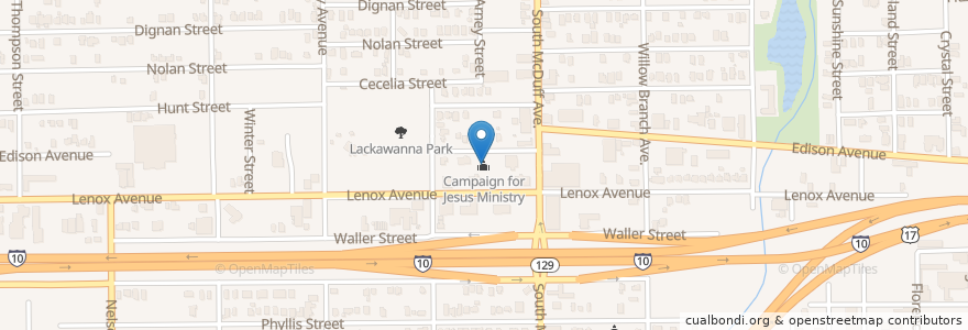 Mapa de ubicacion de Campaign for Jesus Ministry en 美利坚合众国/美利堅合眾國, 佛罗里达州/佛羅里達州, 杜瓦尔县/杜瓦爾縣/杜瓦爾郡, 杰克逊维尔/傑克遜維爾.
