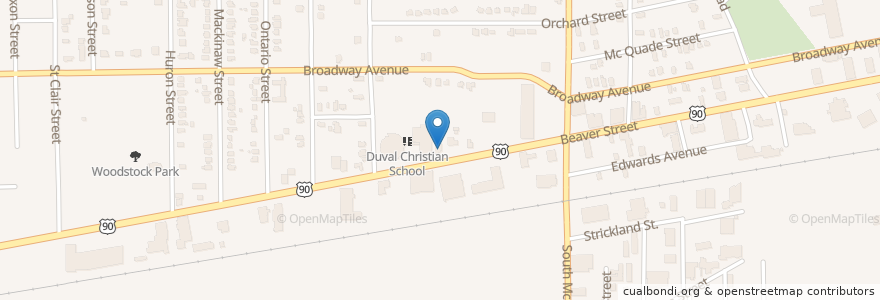 Mapa de ubicacion de Cathedral of Faith Church of God in Christ en 미국, 플로리다주, Duval County, 잭슨빌.