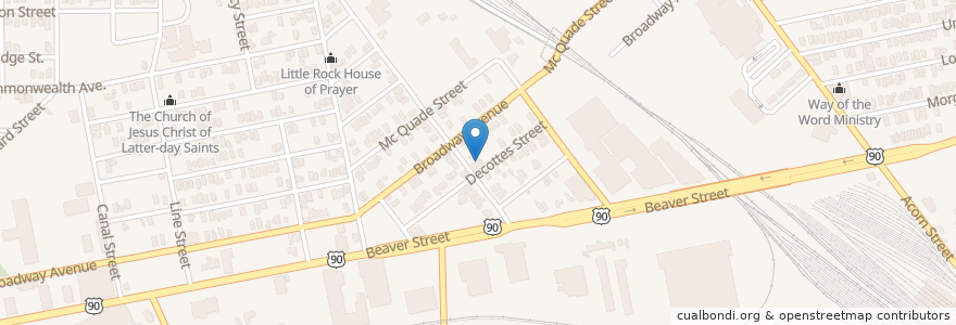 Mapa de ubicacion de Community Missionary Baptist Church en 미국, 플로리다주, Duval County, 잭슨빌.
